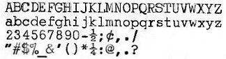 Underwood DeLuxe Quiet Tab type sample